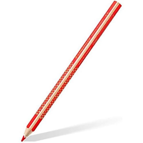 Färgpenna - STAEDTLER - Noris Jumbo 128/1284 - Ergonomisk - Mjuk bly - FSC-certifierat trä Vitt, rött, vinrött