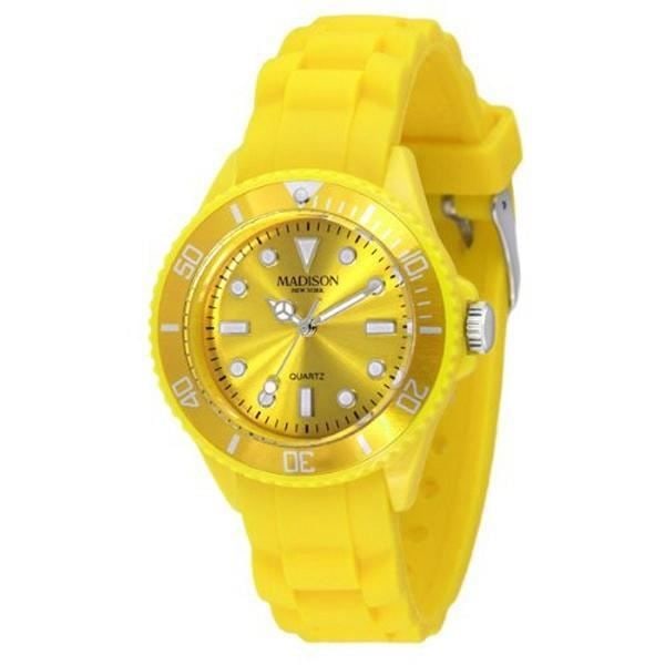 Unisex-kello - Madison - L4167-02 - 35 mm - Keltainen - Silikoni - Kvartsi Gul