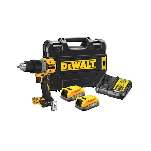 Kompakt slagnøgle XR børsteløs - DEWALT - med 2 batterier 18V 1.7Ah - lader - TSTAK - DCD805E2T-QW