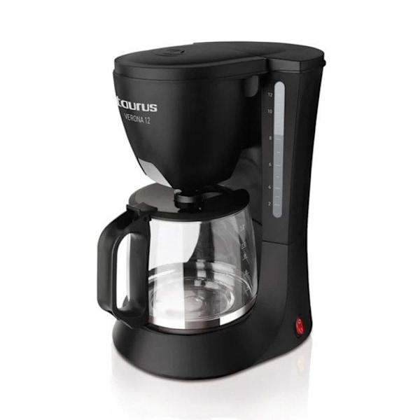 TAURUS Verona 12 - 680W - 1,2L - 12 kuppia - Tiputtamisen estävä järjestelmä - Automaattinen sammutus SORT