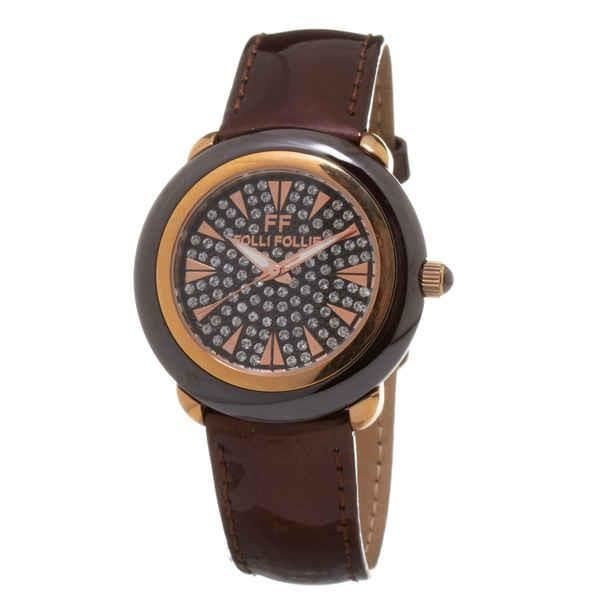 Dameur - Folli Follie - WF1R027SSB - Brun Læder - Ø 40 mm - Vandmodstand 5 ATM