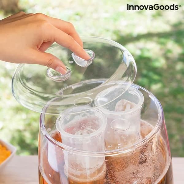 Drikkevaredispenser - InnovaGoods - Freer - Kølende - 2 Isbeholdere - Ideel til Fester grå/silverfärgad/transparent