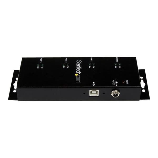 STARTECH.COM 4 port USB til seriel DB9 RS232 Adapter Hub - Industriel DIN-skinnemontering og vægmontering - Seriel Adapter - USB 2.0