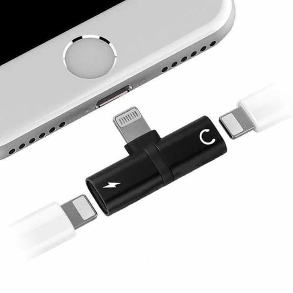 Splitteradapter - MYWAY - Opladning og Lyd - Lightning - Kompatibel med iPhone - Let og Bærbar