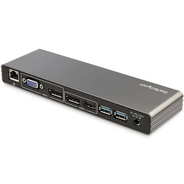 StarTech.com 4K Dual Display Thunderbolt 3 bærbar dockingstation med 85W PD (TB3DK2DHVUE)