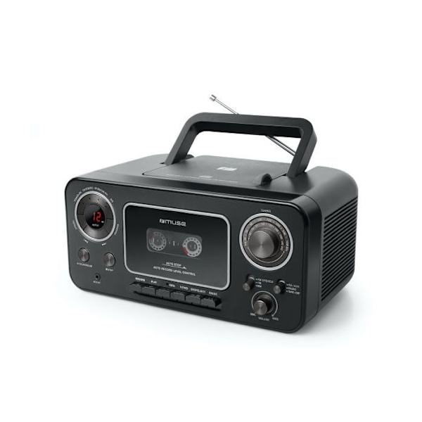 Boombox - MUSE - Radio CD K7 M 182 RDC - CD-soitin, Radio, Kasettinauhuri - Integroitu mikrofoni Svart