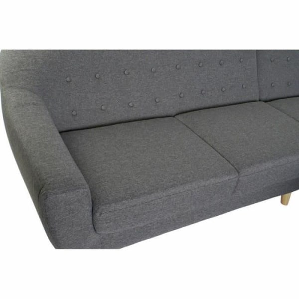 Soffa tre platser - DKD Home Decor - Thyann - Grå - Polyester - Gummi trä Grå