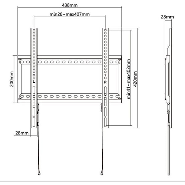 Support TV fixe - SLIM - Stell - SHO 5200
