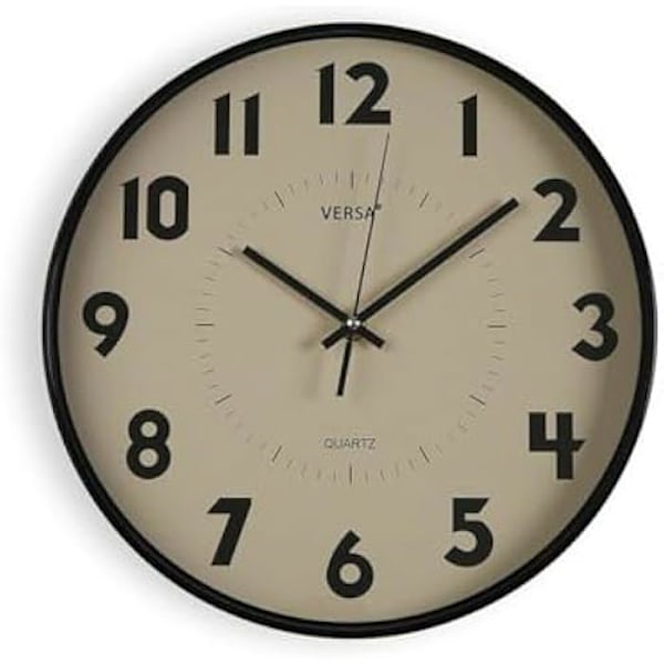 Väggklocka - VERSA - Beige - Plast - 25 x 4 x 25 cm - Modern design Flerfärgad
