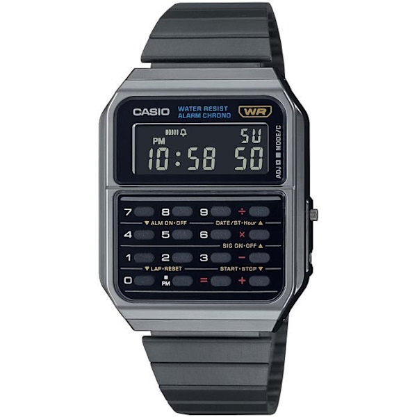 Casio Ur - Unisex - CA-500WEGG-1BEF - 3 ATM vandtæt - Sort rustfrit stål armbånd Svart