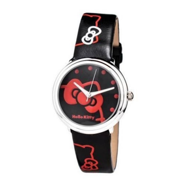 Hello Kitty lastenkello HK7131L-04 (35 mm) - Hello Kitty - Kvartsi - Lapsi - Musta - Nahkaa