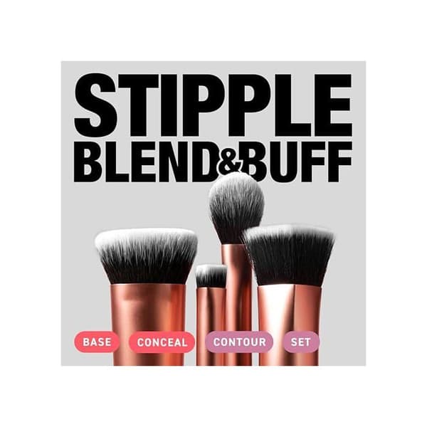 Makeup penselsæt - Real Techniques - Face Base Set - 4 dele - Hvid farve hvid