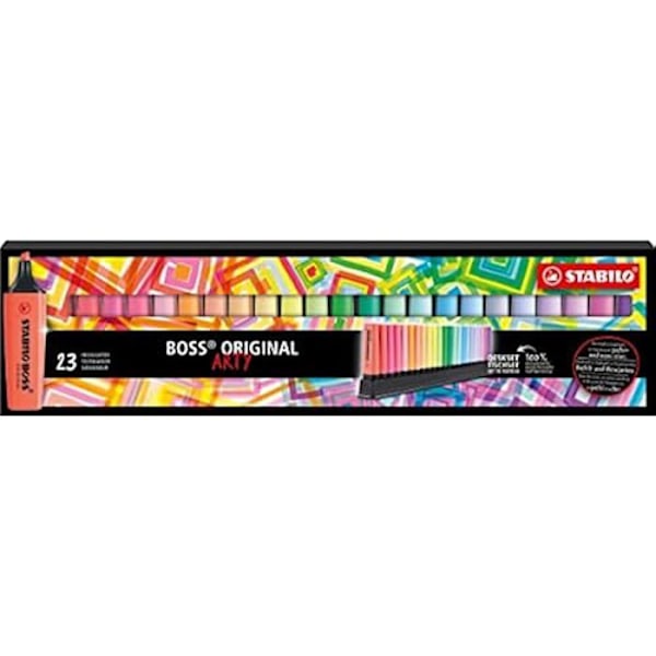 Highlighter - STABILO - 70/23 Arty - Kontorsæt - Etui med 23 dele - Flere farver [Flera färger]