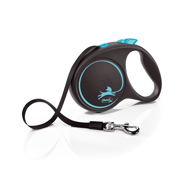 Ladningsrulle - Flexi - FU32T5-251-S-CHBL - 5m - Sort/Blå - Til hunde op til 50kg svart blå