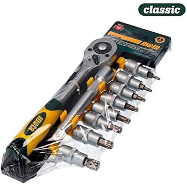 Torx-terähylsysarja - Mota Tools - 39871 - 10 kpl - Kromi-vanadiini - 1/2" liitäntä