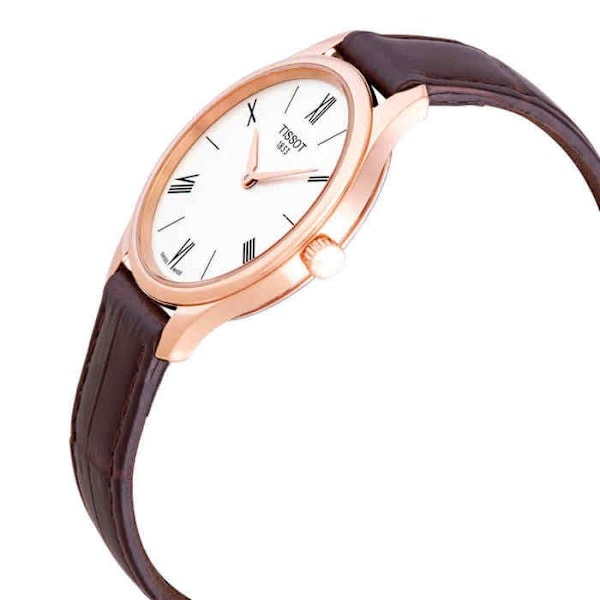 Damklocka - TISSOT - TRADITION 5.5 LADY - Läder - Kvarts - Vattentålighet 3 ATM rosa guld