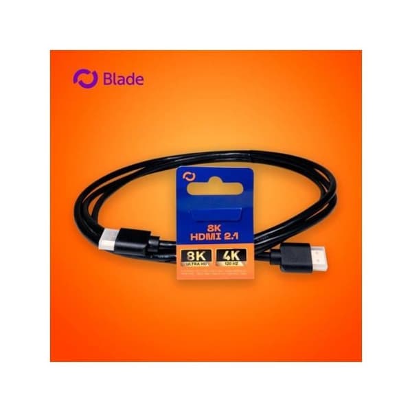 Kabel HDMI Blade Gaming Bulk 8K 2.1 2 m Guldforbindelser Sort Højhastighed