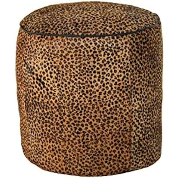 Fodskammel - DKD Home Decor - Standard - Læder - Brun og Sort - 46x46x50 cm Svart