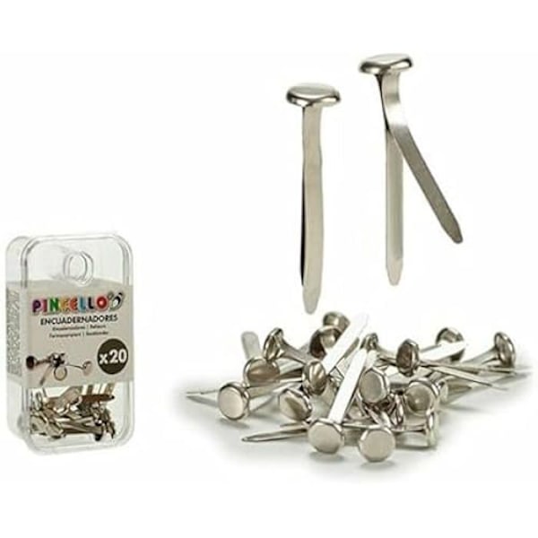 Bindande gem - PINCELLO - Silvermetall - Set med 24 - Perfekt för organisation - Hållbar och elegant Silver