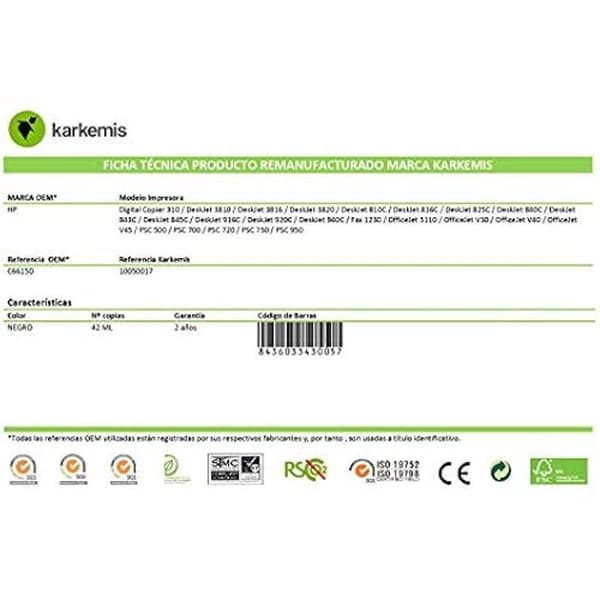 Blækpatron - KARKEMIS - K-010126 - Sort - 35 ml - 495 sider