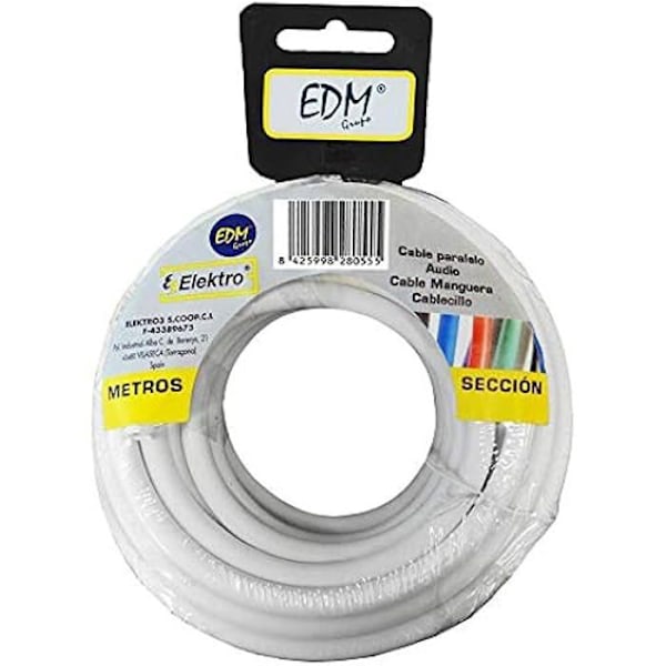 Parallel spole - EDM - 2x1 - 20 meter - Farve Hvid - Audio