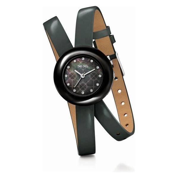 Kvinderur - Folli Follie - WF13F029SSD - Læder - Sort - Quartz - Ø 28 mm Svart