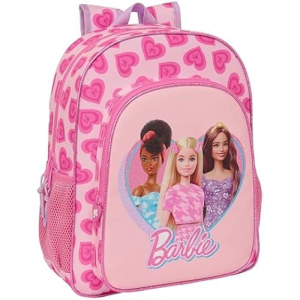 Koulureppu - SAFTA - Barbie Love - Vaaleanpunainen - Säädettävä kärryyn - Mukava ja kestävä Rosa