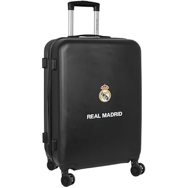 Real Madrid 2:a TEAM 23/24 kabinvagn 24 tum, resväska med hjul, säkerhetshänglås, lätt resväska, 40 x 26 x 63