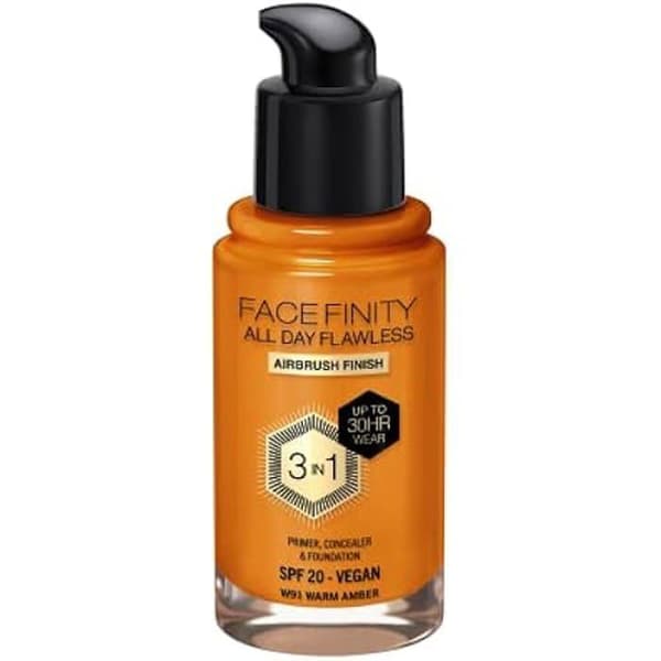 Foundation - MAX FACTOR - Facefinity All Day Flawless - W91 Warm Amber - 30 Ml - SPF 20 Varm rav