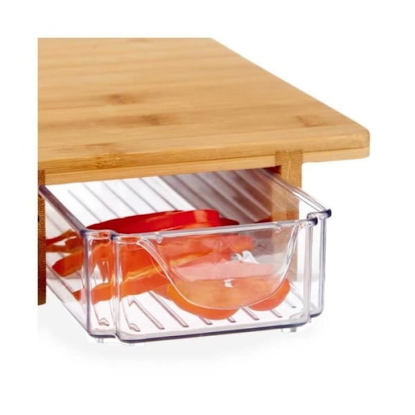 Serveringsfad - Bambus - 3 rum - Rektangulær - 28 x 40 x 6 cm - Ny naturlig
