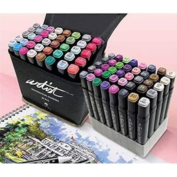 Markörer - ROYMAR - Alex Bog Luxury Canvas - Paket om 40 - Dubbel spets - Flerfärgad mångfärgad