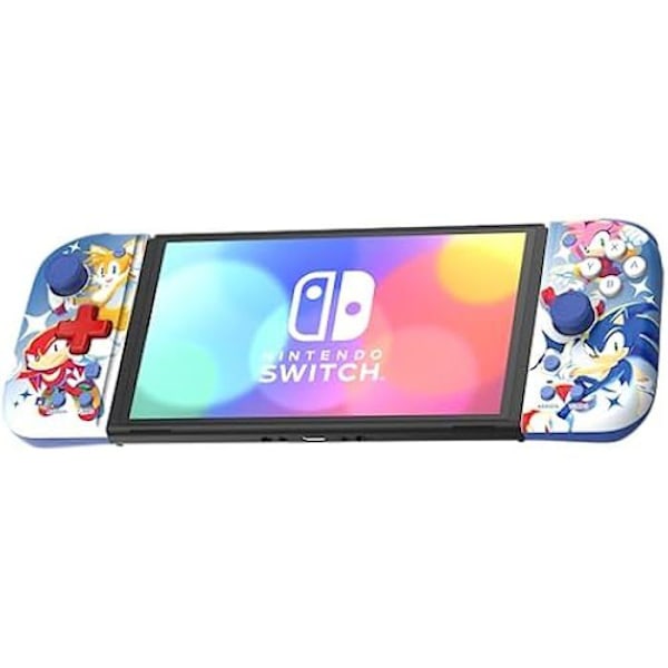HORI Split Pad Compact (Sonic) bærbar controller til Nintendo Switch og Nintendo Switch OLED-model - Officiel licens Blå