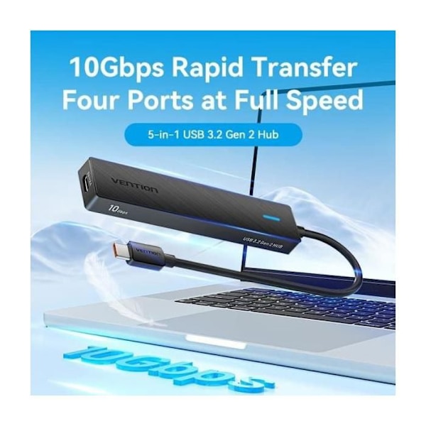 USB Hub - VENTION - CHYBB - 4 porte - USB 3.2 - 10 Gbps - Kompakt design