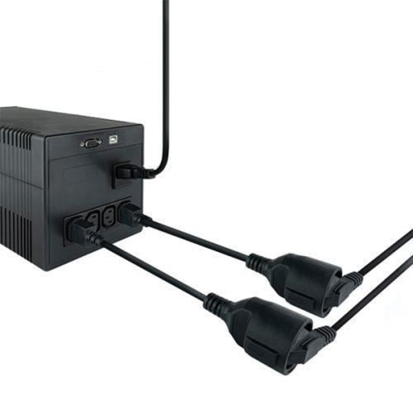 C14 strømledning til Schuko NANOCABLE 10.22.0901 (25 cm)