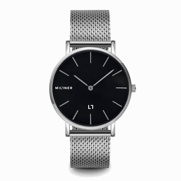 Miltner ur Mayfair Sølv Sort 39mm sort kvarts stål MLW0014
