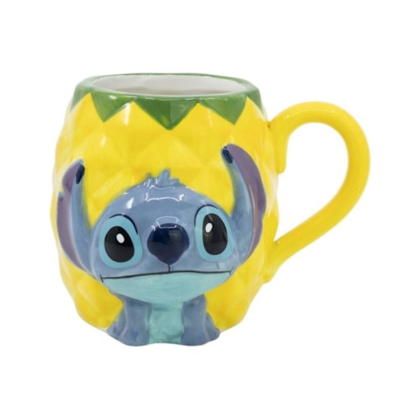 Muki - Disney - Ananas Stitch - Keltainen - 414 ml - Pyöreä Flerfärgad