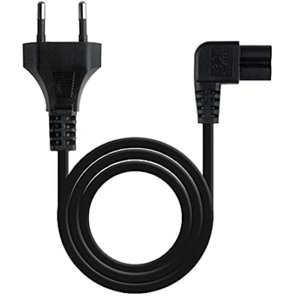NANO CABLE kulmikas virtajohto - CEE7/16/M-C7/H - Musta - 1,8 m - 1500 W sort