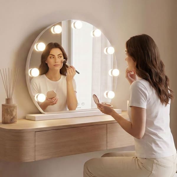 Kontormirror - INNOVAGOODS - Vanity Hollywood - 9 LED - 3 toner - Justerbar lysstyrke Vit