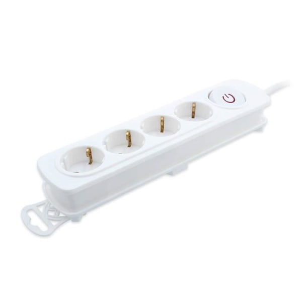 Tm Elektron Multiprise 4 Uttag med Strömbrytare, Vit - TMUAD204WH