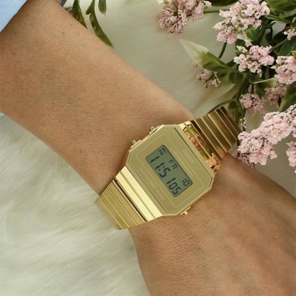 Ur - CASIO - A700WEVG-9AEF - Guld Rustfrit stål - Vandafvisende 3 bar - Digital gyllene