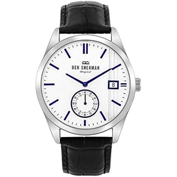 Kello - BEN SHERMAN - Mod. SPITALFIELDS - Musta nahka - 5 ATM Vedenkestävyys - Analoginen kvartsi Svart silver