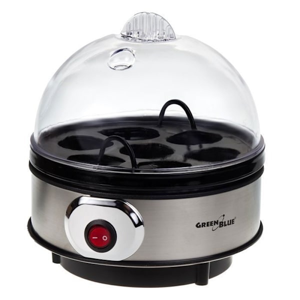 GreenBlue automatisk äggkokare, effekt 400W, upp till 7 ägg, måttbägare, 220-240V~, 50 Hz, GB572 svart stål