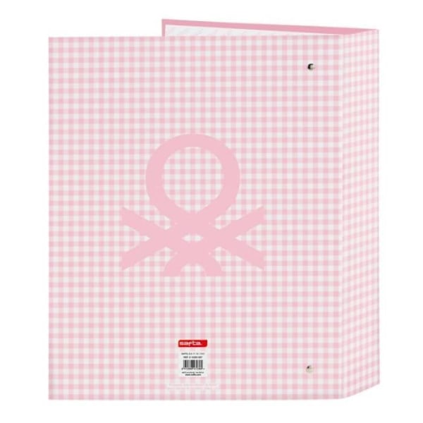 Ringbinders - Benetton - Vichy Rose - A4 - Polyester 300D - 4 ringe 40 mm Rosa