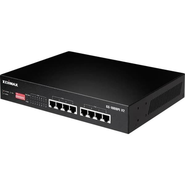Netværksswitch - EDIMAX - GS-1008PL V2 - 8 porte - Gigabit Ethernet - PoE Extend 200m