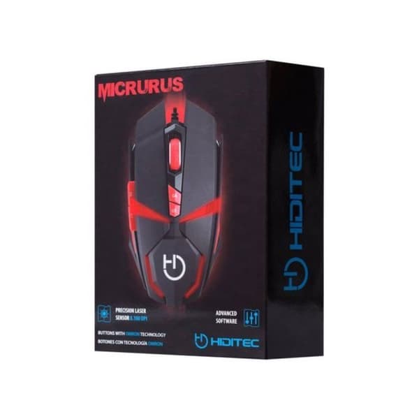 USB-kablet laser-mus - HIDITEC - MICRURUS - Avago A9800 sensor - 8100 dpi - Sort