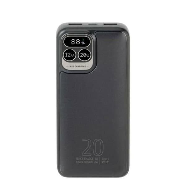 Extern batteri - Rivacase RCVA2521 - 20000 mAh - Sort - Til telefon