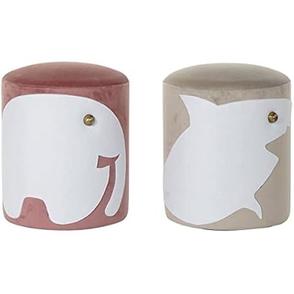 Fotpall - DKD Home Decor - Standard - Polyester - Beige färg - Modern design Beige