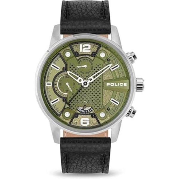 Klocka - POLICE - PEWJF2203305 - Analog - Läder - Svart Svart