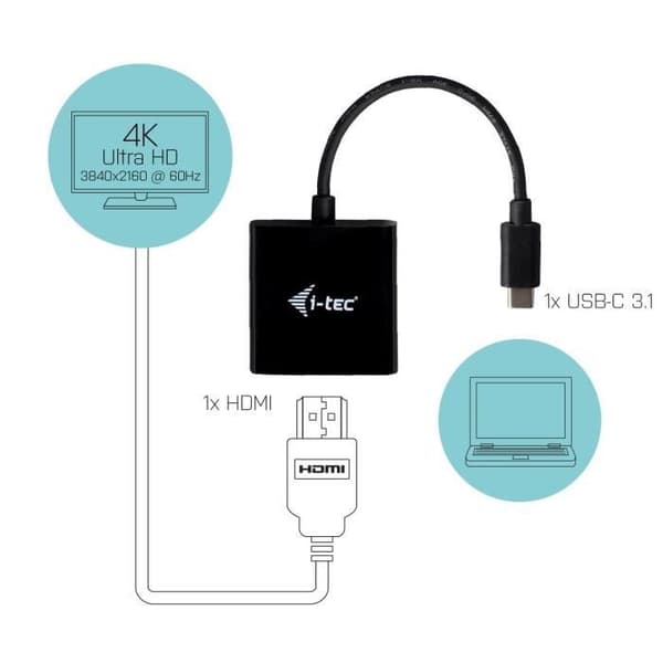 USB-C-sovitin - I-TEC - HDMI 4K / 60hz
