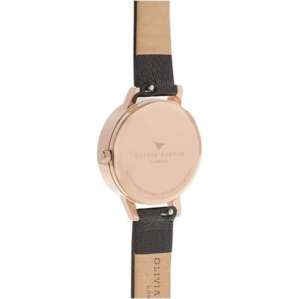 Ur - Olivia Burton - OB16CH05 - Sort ur - Læderrem - Analog kvarts Svart, roséguld